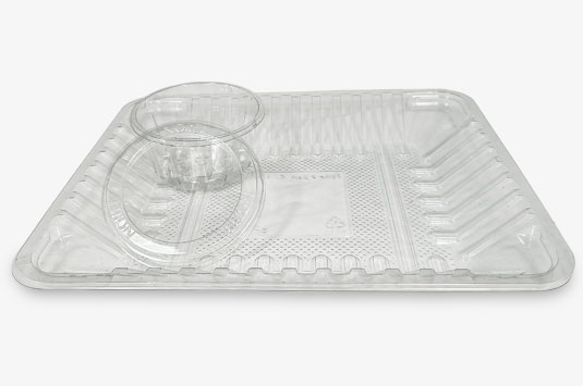 Plateau alimentaire transparent thermoformé sur mesure